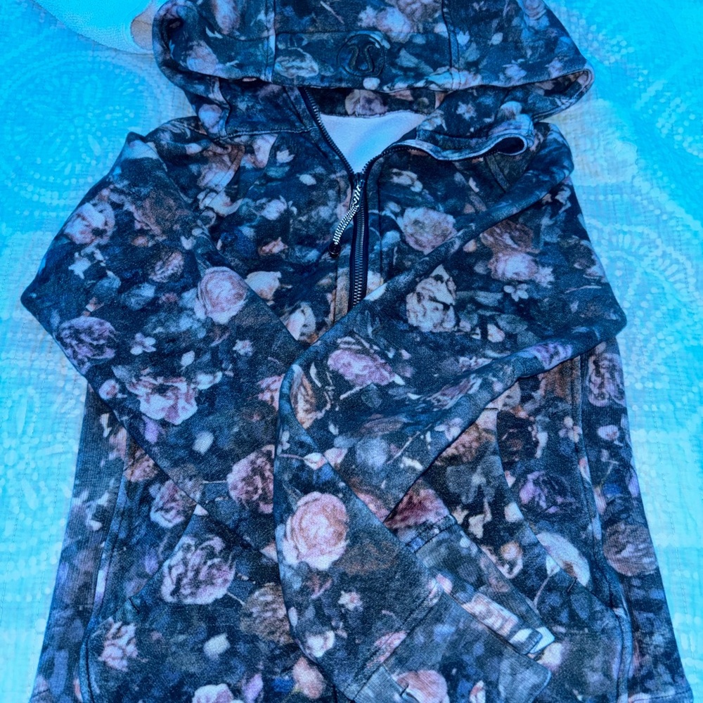 Rare Lululemon Athletica Floral Hoodie - Black and Pink